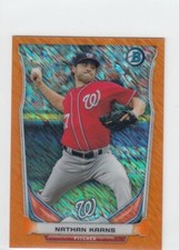 NATHAN KARNS /50 BOWMAN CHROME MINI ROOKIE ORANGE REFRACTOR RC NATIONALS 2014