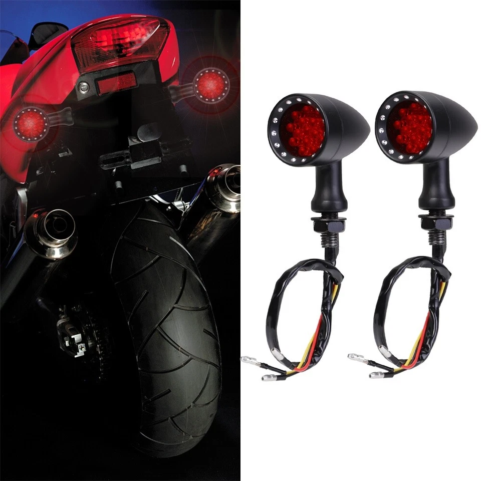 Luz trasera de señal de giro LED para motocicleta Yamaha Honda Suzuki Kawasaki Foto 2 de 4