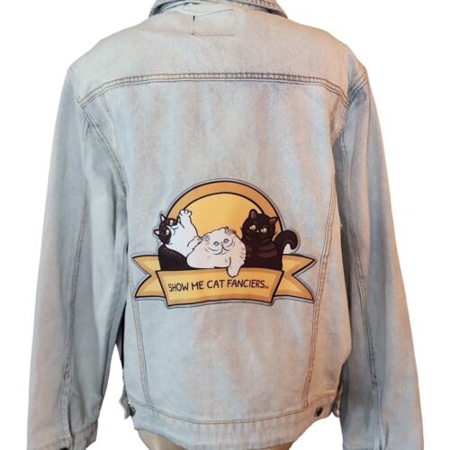 Denim Jacket Show Me Cat Fanciers Size XL NWT
