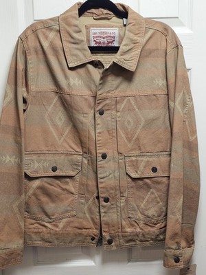 Levi's Tribal Aztec Print Utility Jacket Men's Medium NWT Western Cotton Zip Up