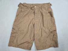 Fox Racing Mens Brown Houndstooth Padded Cycling Shorts 34