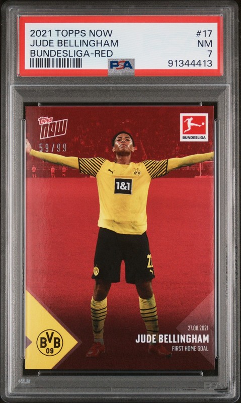 2021 TOPPS NOW BUNDESLIGA RED #17 JUDE BELLINGHAM 59/99 PSA 7