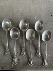 Antique Sterling Silver Spoons Set Patent 1895 Ornate Pattern 6-Piece Collection