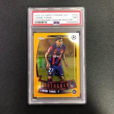 2023-24 Topps Chrome UEFA Youthquake RC Lamine Yamal Gold Refractor /50 PSA 9