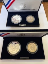 1993 World War II 50th Anniversary 1991-1995 2 Coin Silver Proof Sets.