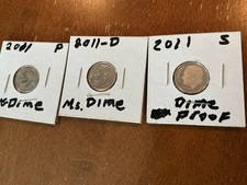 2011 P D S Roosevelt Dime Set 10C Includes S Proof Uncirculated
