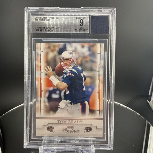 Game Used Jersey Swatch - 2008 Prestige The GOAT Tom Brady #56 BGS 9