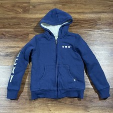 Lucky Brand Girls Full Zip Sherpa Fleece Hoodie Jacket Blue Size Small 7/8