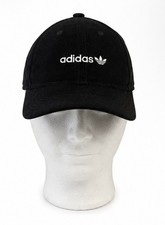 Adidas Originals Black Corduroy Snapback Hat Cap Trefoil Logo Adjustable