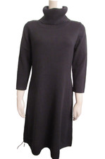 Nine West Women's Blue Cowl Neck Fit Flare Knit Cotton Dress Size Medium
