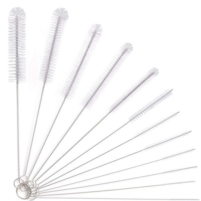 Small cleaning brush for fully automatic coffee machines, 12-piece straw brush s