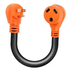 RV 30 Amp to 110 Adapter, NEMA 5-15P Male Plug to TT-30R Female Receptacle 