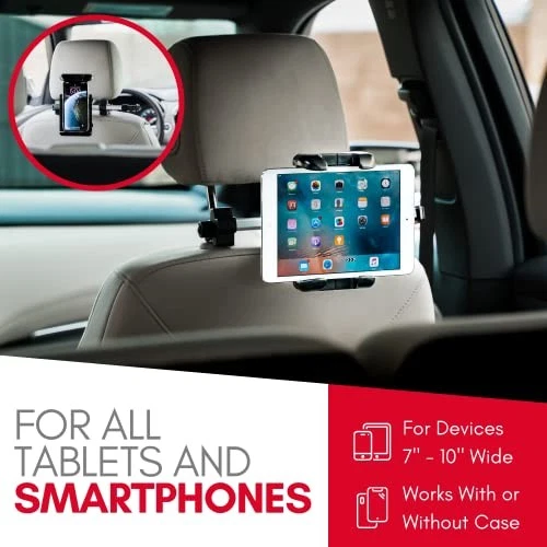 Tablet Holder for Car Headrest - Adjustable iPad Headrest Mount for Car Silver - Image 4 of 4