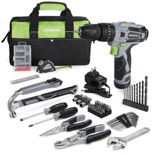 12V Cordless Drill Power Tool Set 177-Pc Combo Kit Storage Bag 2000mAh Battery