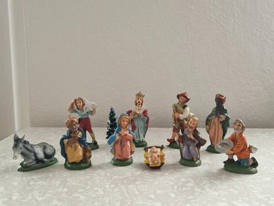 Krippenfiguren 11-tlg. Made in Italy für Weihnachtskrippe 5–7 cm Vintage - Bild 1 von 4