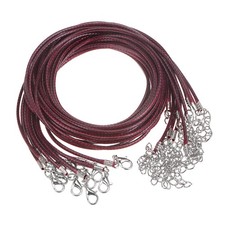 10pcs Waxed Necklace Cord Bulk, 23" and 2mm Dia Necklace String Rope, Wine Red