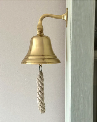 #ad Solid Brass Ships Bell: Nautical Wall Decor 4 inch $66.00
