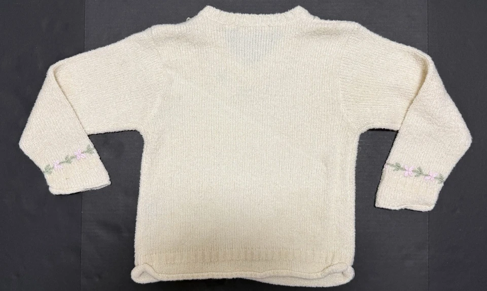 Suéter De Colección Gloria Desteñido Niña Talla 10/12 Niños Ropa Floral Bordado Lana Y2K Foto 4 de 4
