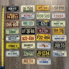 Vintage Lot of 30 Mini License Plates Post Cereal Metal Wheaties