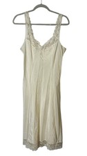 Vintage Christian Dior Slip Dress Womens Medium 36 White Lace Full Slip Made USA
