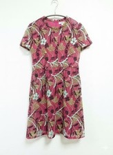 VALENTINO All-Lace Dress Women Size 42 Pink gold brown mint blue embroidery