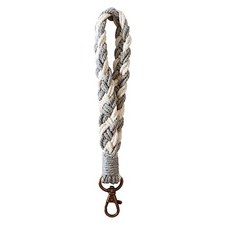 XGALBLA Soft Macrame Keychain Boho Handmade Wristlet Bracelet Style 2- Grey