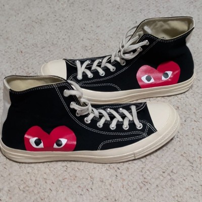 Converse Comme des Garcons Play Chuck 70 High Top Black Heart Logo Men's Size 12