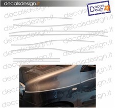 Adesivi replica strisce Renault twingo antracite completo 8 fasce colore bianco