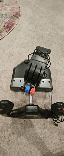 Logitech Saitek Pro Flight Yoke System w/ Throttle & Mount - Black - Working