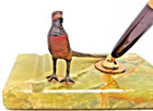 Sheaffer Vintage Single Pen Pheasant Desk Set--Brown White Dot Ball Pen — photo 2