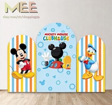 Mickey Mouse Clubhouse Arch Backdrop Cover Birthday Party Background Decorations