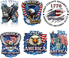 18 Pcs USA 250Th Anniversary Stickers, Waterproof Vinyl Decals, 1776 2026 Eagle