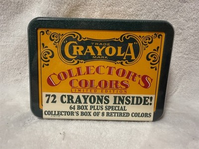 1991 CRAYOLA COLLECTOR'S COLORS LIMITED EDITION TIN 72 CRAYONS TOTAL 64 + 8