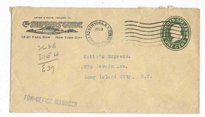 1920 The Shippers Guide - Foreign Sta Annex - DPO 1919-1923 New York, NY Cover
