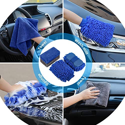  22Pcs Car Wash Cleaning Tools Kit Car Detailing Set with Black Canvas Bag 
