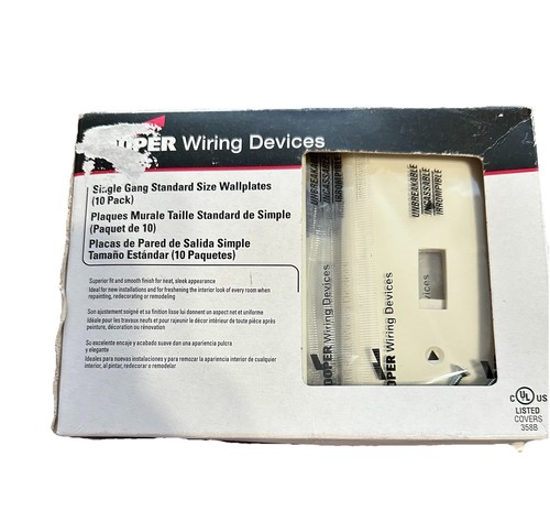 New Cooper Wiring (5134V) 1-Gang Standard Size Toggle Wallplate-Ivory (10-Pack) - Picture 1 of 7