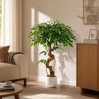 KüNstlicher Ficus Baum 120 Cm – Realistische Kunstpflanze Mit Naturstamm FüR Ind
