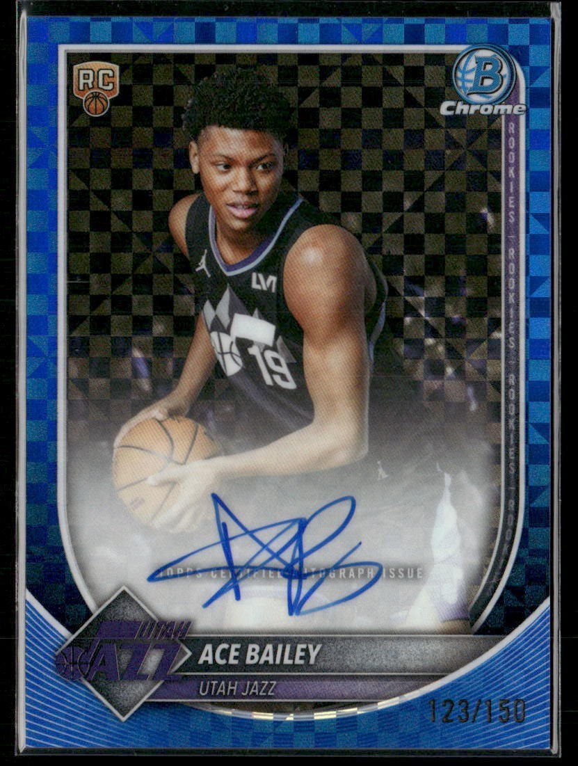 2025-26 Bowman Chrome Ace Bailey Blue Geometric RC Auto /150 #BCA-AB