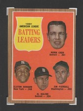 1962 Topps American League Batting Leaders (Kaline, Cash, Howard) #51