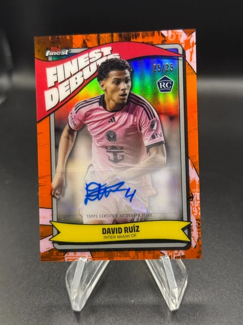 2024 Topps Finest MLS Debuts Orange Refractor /25 David Ruiz Rookie Auto RC