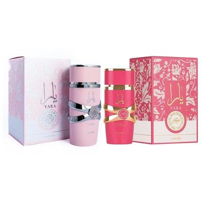 Lattafa 2 Piece Set for Women 3.4 Oz EDP Yara And 3.4 Oz EDP Yara Candy