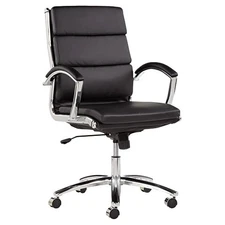 Alera ALENR4219 Neratoli Series Mid-back Swivel/tilt Chair, Black Leather,