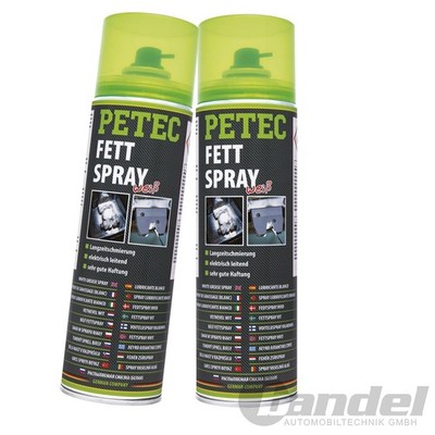 2x 500 ml PETEC FETTSPRAY WEIß SCHMIERFETT HAFTFETT UNIVERSAL LANGZEITSCHMIERUNG
