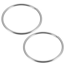 Welded O Ring, 60 x 3mm Heavy Duty Stainless Steel Round Rings 2pcs