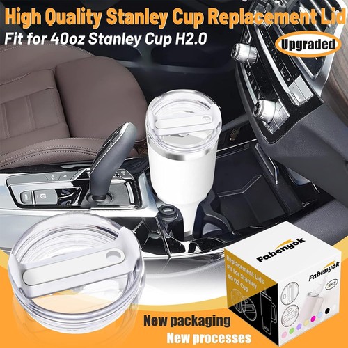 4 PACK - 40 OZ Tumbler Lid Replacement Fit for Stanley Cup White&Rose Quartz - Picture 7 of 7