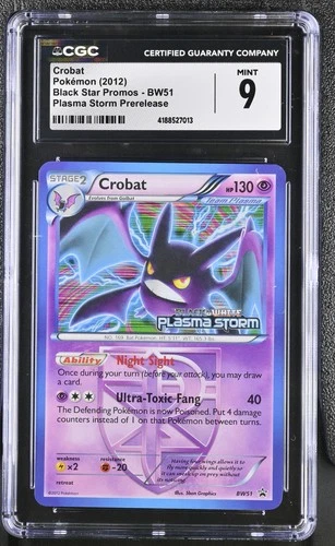 Pokemon Crobat Black Star Promos BW51 Plasma Storm Prerelease CGC 9 Mint