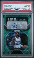 2022 Panini Prizm Sensational Signatures Sig-Green Choice Keon Ellis /8 PSA 10