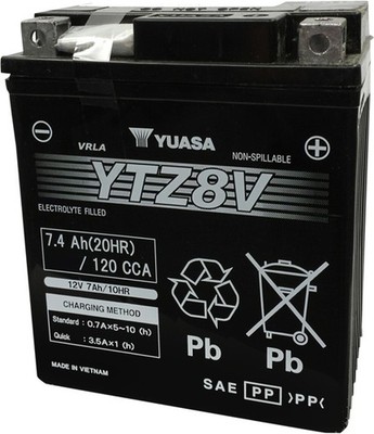 Yuasa Battery YTZ AGM Maintenance Free Factory-Activated Battery #YUAM728ZV