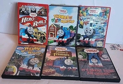 Lot Of 6 Thomas & Friends DVD Used Children Cases Show Age/Wear See Pics/Desc
