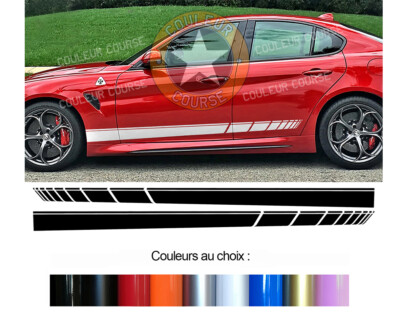 2 X UNTERE STREIFEN FÜR ALFA ROMEO GIULIA DECO PORTIERE STICKER BD573N-69